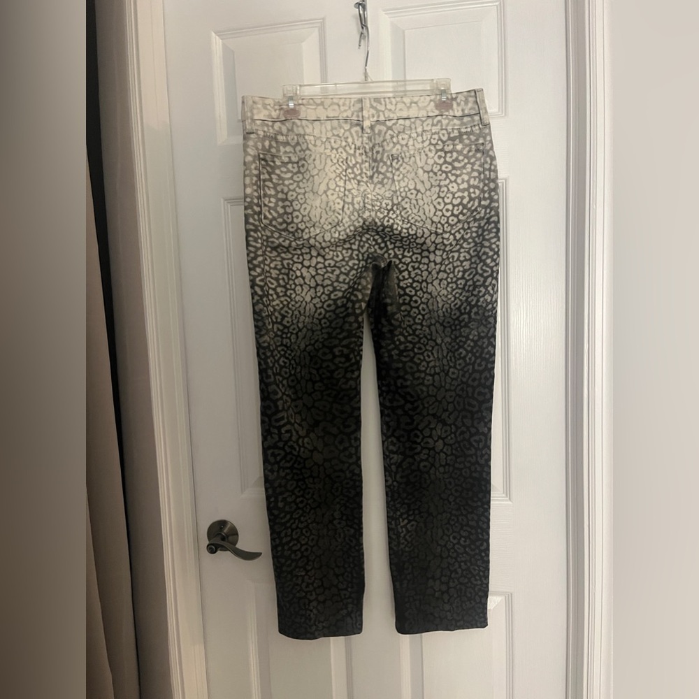 Nydj Womens Slim Skinny Jeans Leopard Print Ombre Stretch Pockets Denim size 12 - Picture 4 of 13